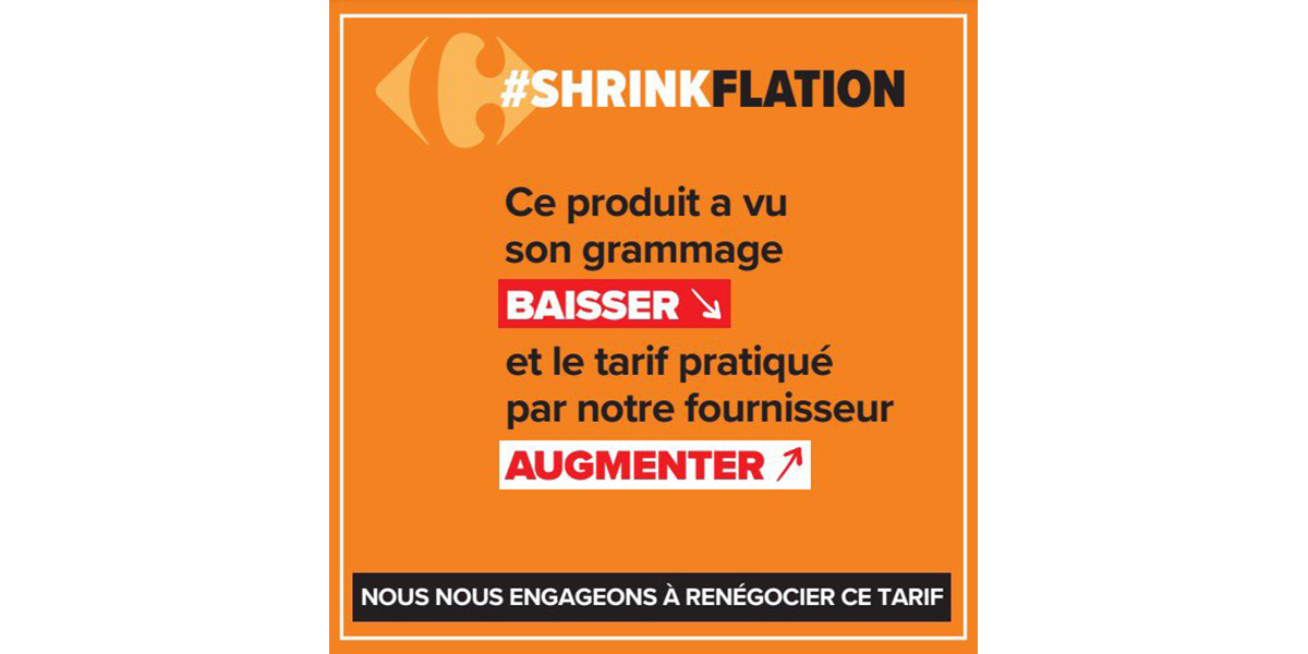 Carrefour, in Francia arrivano le etichette #Shrinkflation